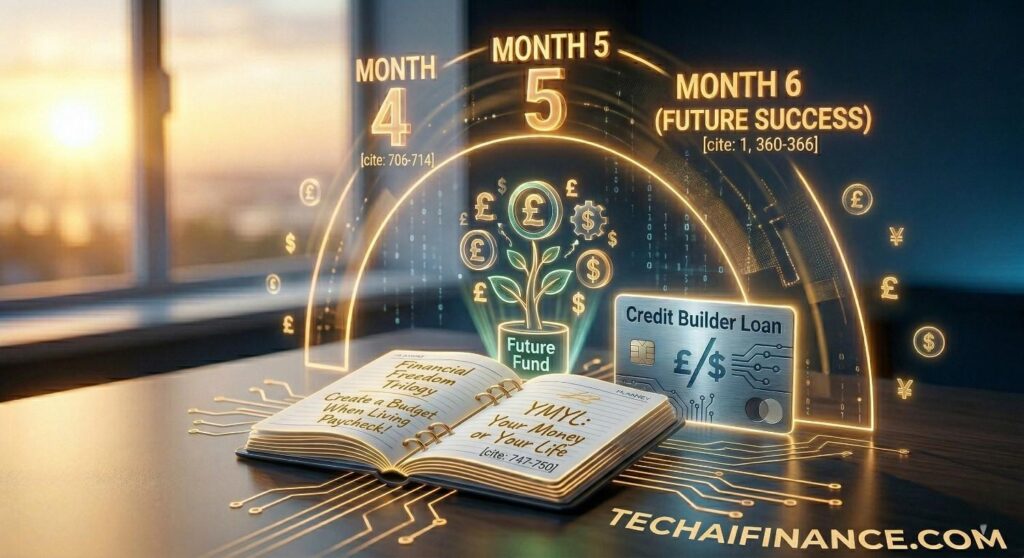 Small glass jar with coins labeled emergency fund representing financial buffer building for Americans