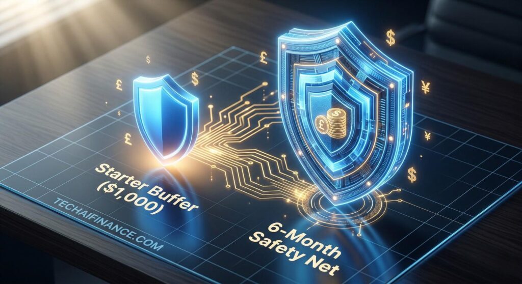 American savings milestone tracker showing six months of emergency fund progress