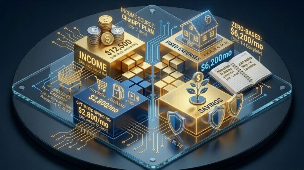 American using YNAB zero-based budgeting app on smartphone showing zero dollar balance