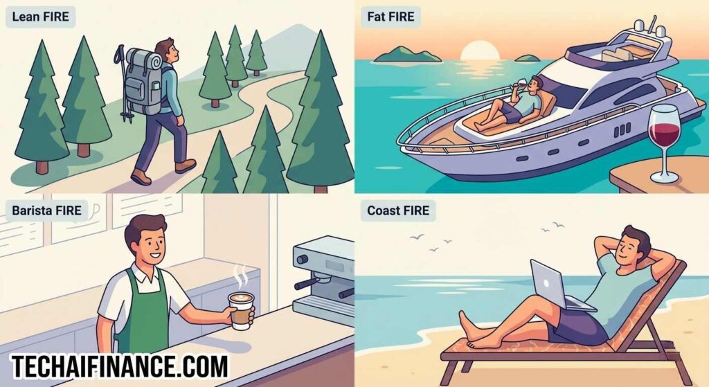 Representing the different lifestyle choices within the FIRE movement discussed in the guide.